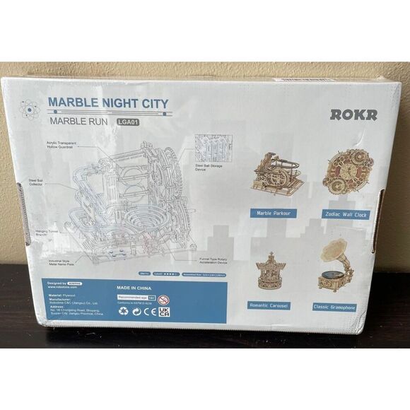 ROKR Marble Night City Marble Run LGA01 DIY 3D Wooden Puzzle NEW - Picture 2 of 2